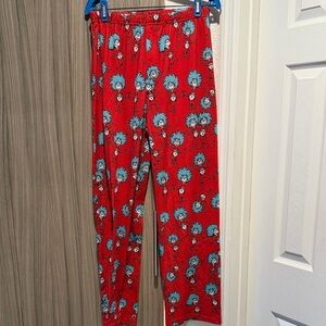 Dr. Seuss Red Pajama Pants with Cartoon Characters